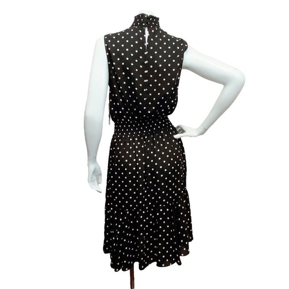 NANETTE Lepore Women's Sz 4 Polka Dot Black White Sleeveless Ruffle Hem Dress - Picture 10 of 10